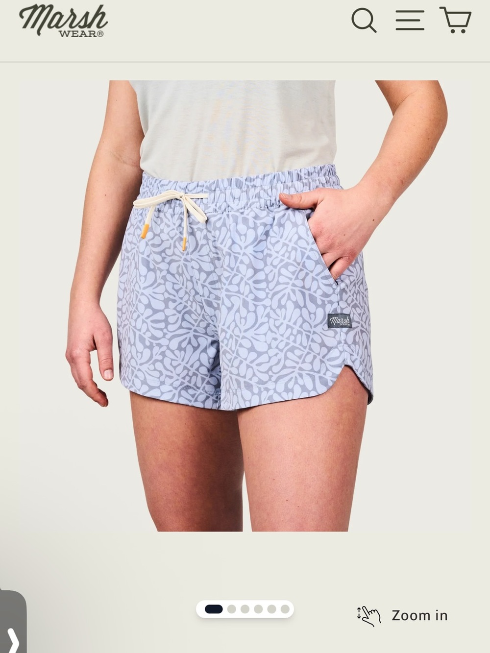Marsh Wear Light Gray Patterned  Swim/Active Shorts